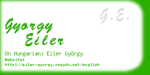 gyorgy eiler business card